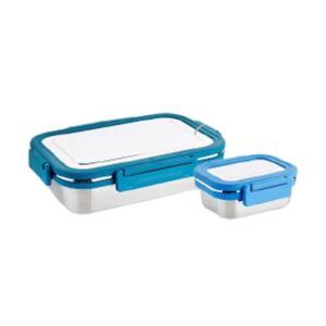 Apex Jerry Stainless Steel Leak Proof Air Tight Lunch Box with Small Veg Box (700ml + 200ml)