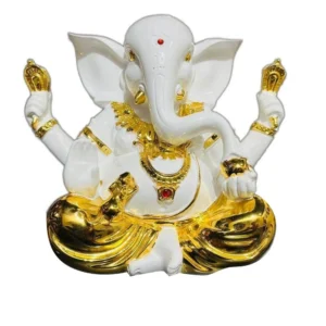 BC 0004 GANESHA COLOUR: WHITE AND GOLD