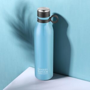 Sanjeev Kapoor by Classic Essentials Magnum Stainless Steel Hot and Cold Vacuum Insulated Flask | Leak Proof| Easy to Carry Loop Handle | Double Wall Flask (Blue, 750Ml)