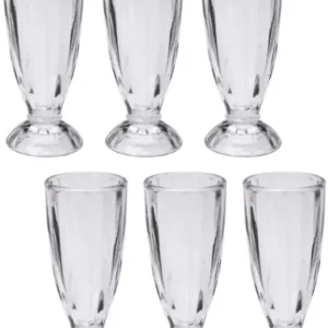 Sanjeev Kapoor (Pack of 6) SKB 1036 FALOODA GLASS CAPACITY-390ML Glass Set Water/Juice Glass  (390 ml, Glass, Clear
